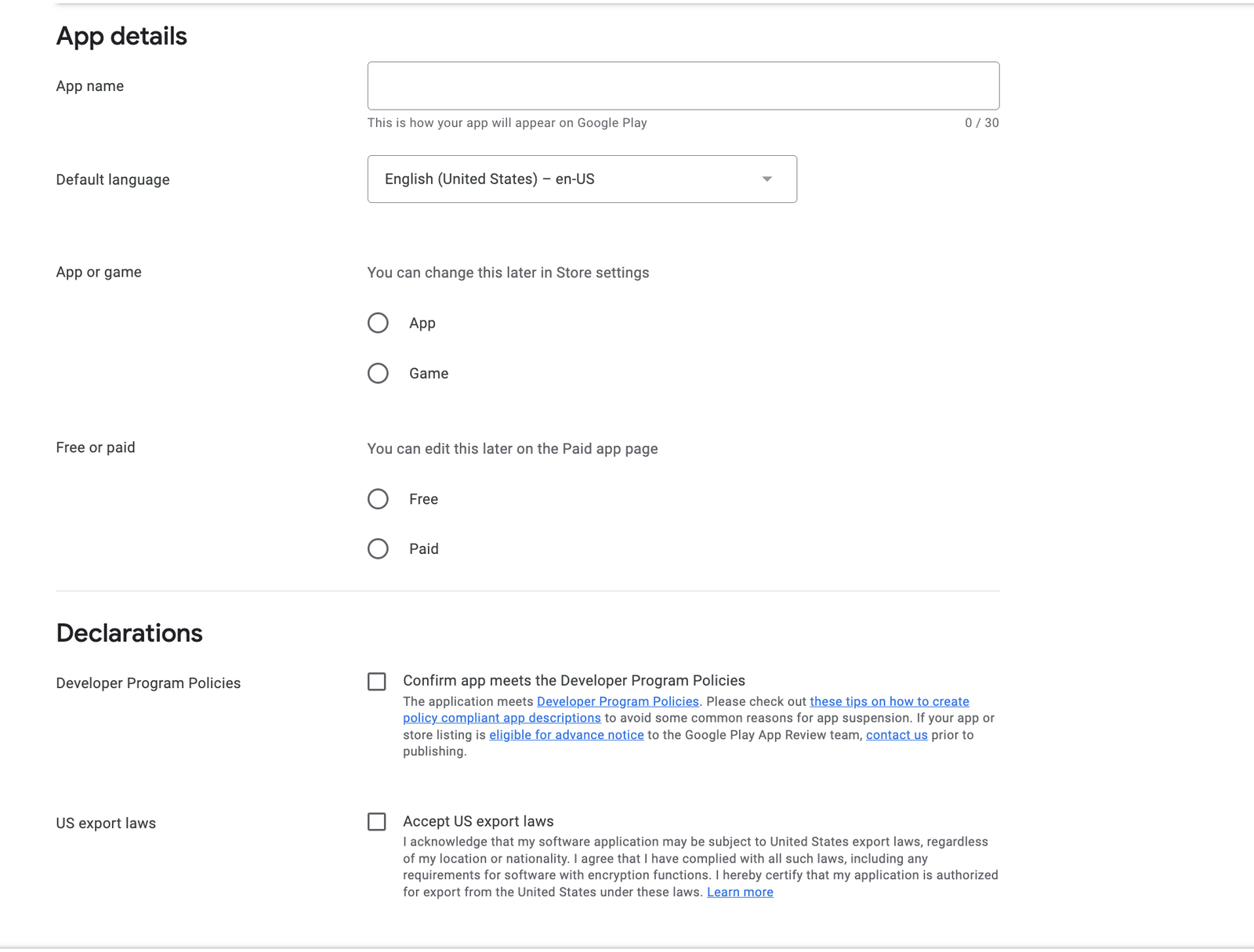 Create Application